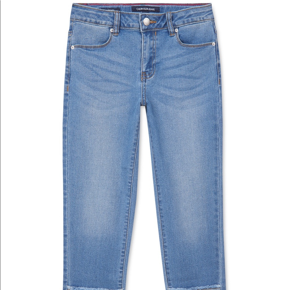 Calvin Klein Big Girl Cuffed Boyfriend Jeans